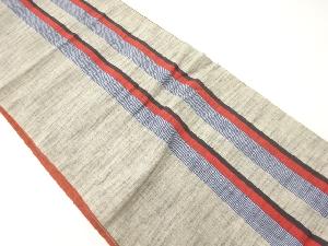 アンティーク　綿紬縞模様織出し全通袋帯（材料）